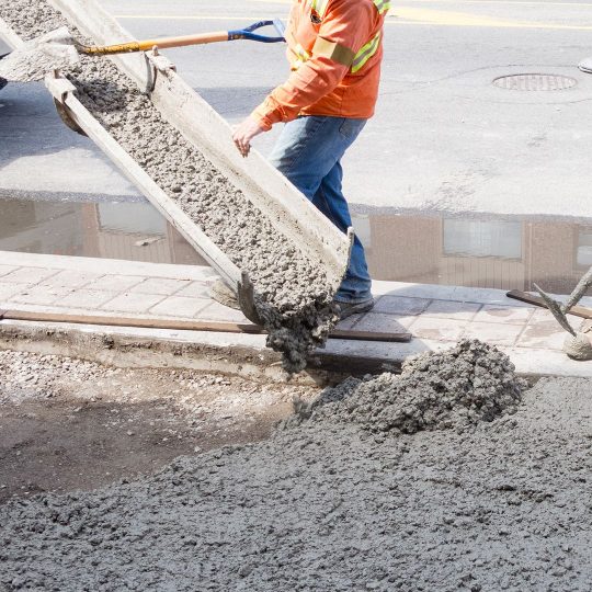 Pouring concrete