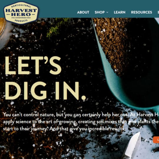 New Harvest Hero Website